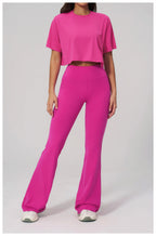 NLW High-Elasticity Crop Top & Matching Gym Leggings