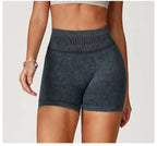 Sand Washed Seamless Yoga Shorts | High-Waist Butt-Lift Workout Shorts