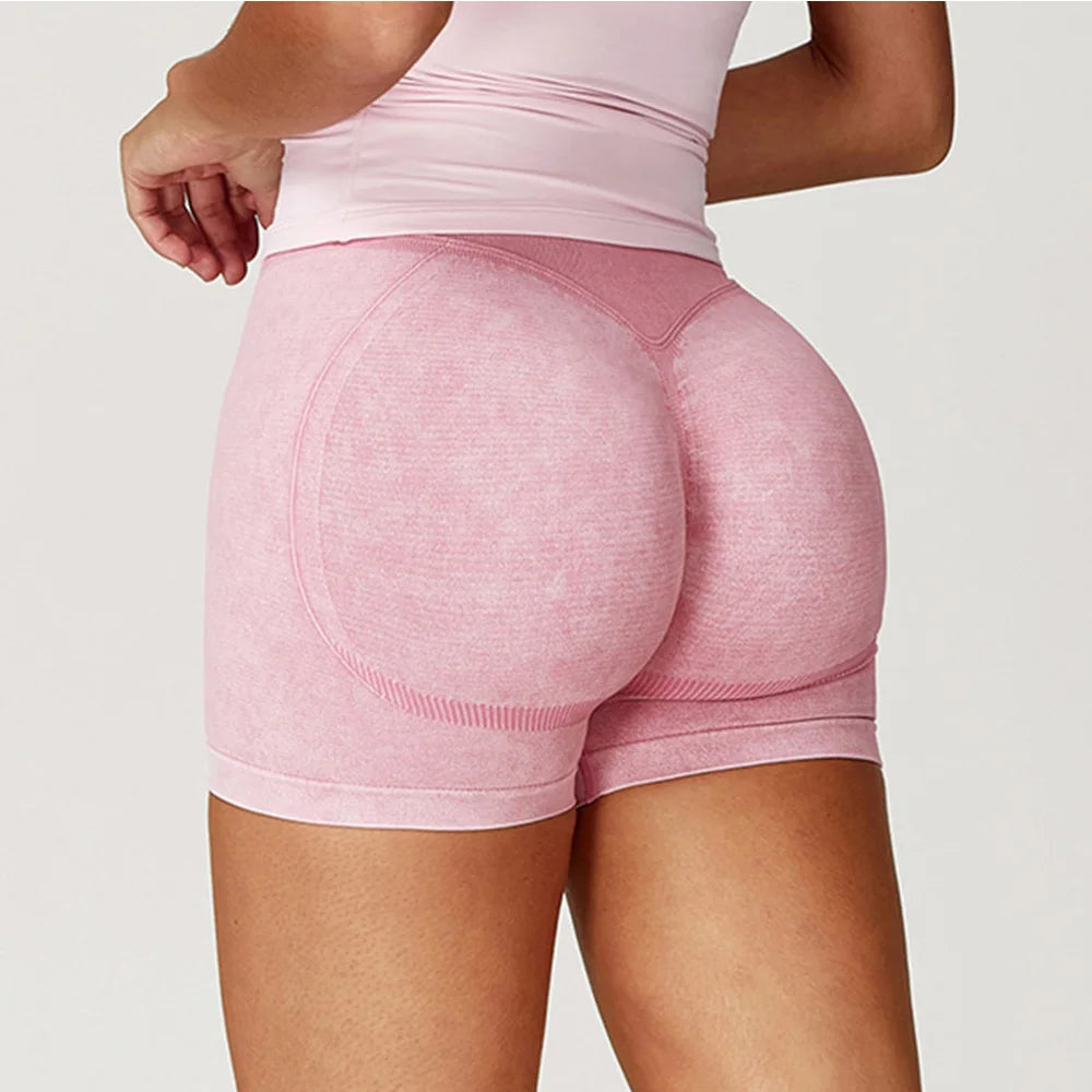 Sand Washed Seamless Yoga Shorts | High-Waist Butt-Lift Workout Shorts