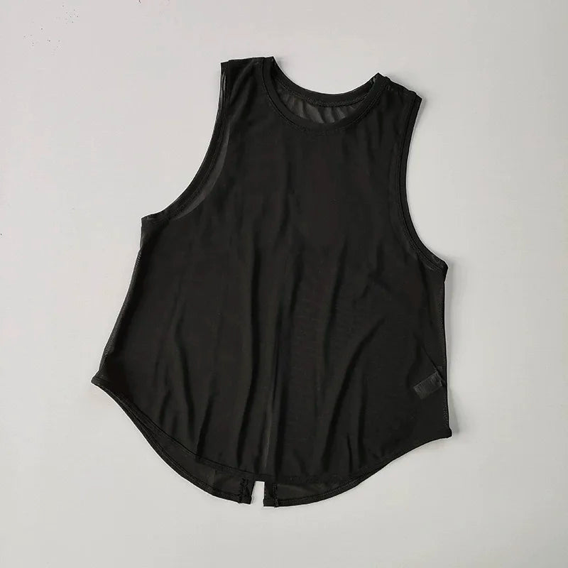 NLW Artistic Tie-Dye Sleeveless Gym Top – Breathable Mesh Back Yoga Vest