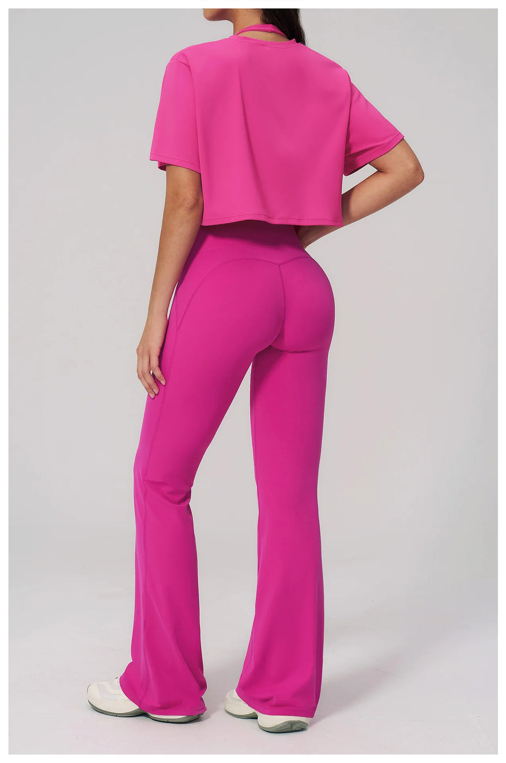NLW High-Elasticity Crop Top & Matching Gym Leggings