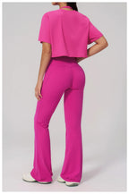 NLW High-Elasticity Crop Top & Matching Gym Leggings