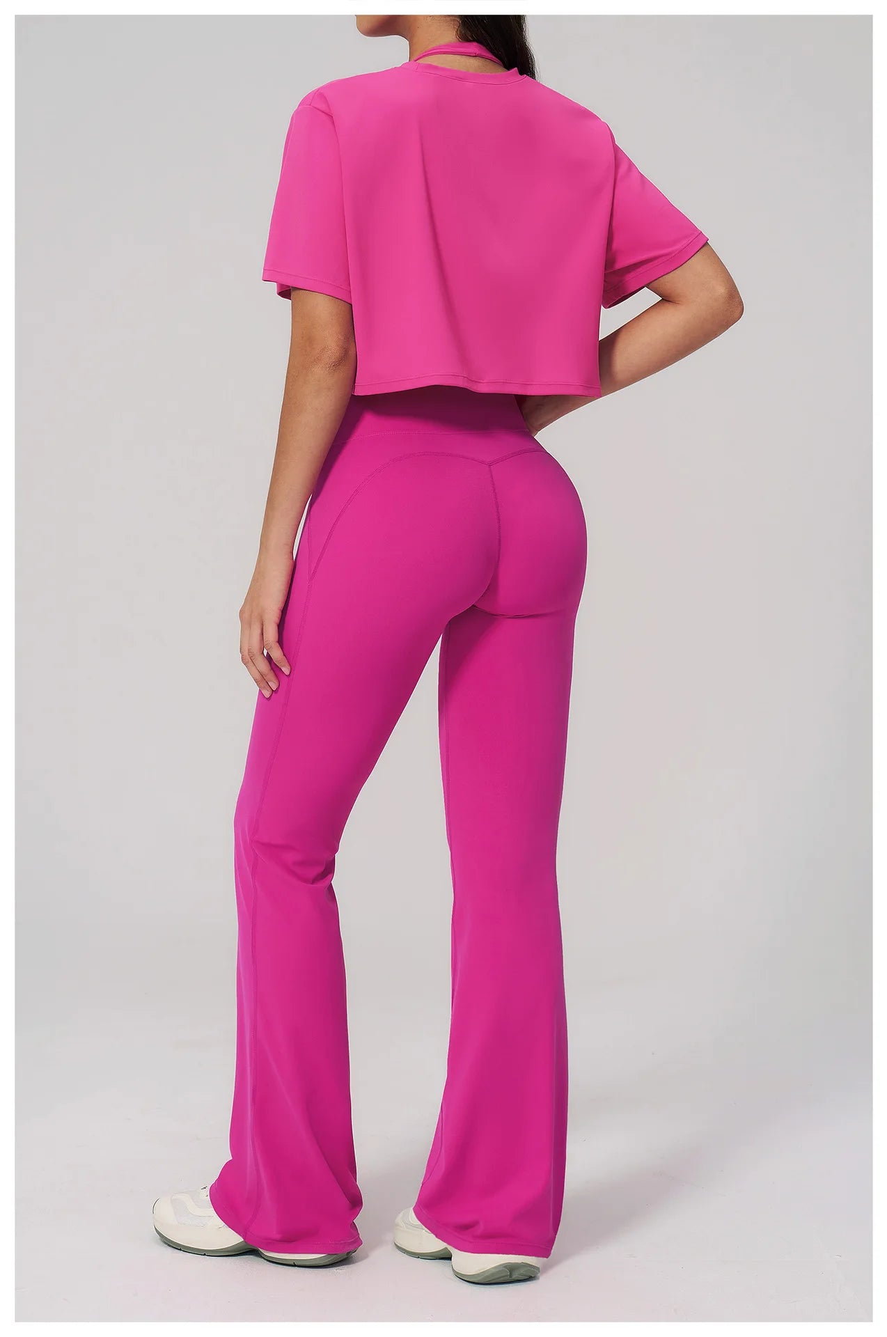 NLW High-Elasticity Crop Top & Matching Gym Leggings