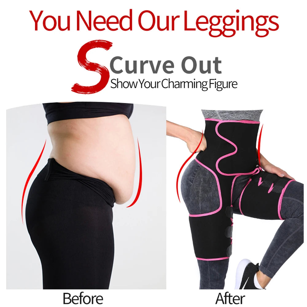 NLW 3-in-1 Waist Trainer & Thigh Trimmer – High-Waist Butt Lifting Sweat Belt