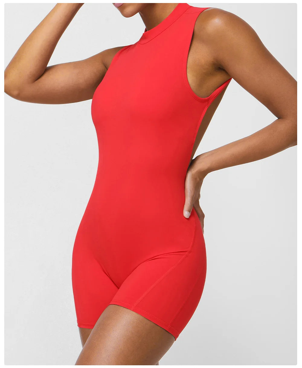 NLW Sexy V-Back One-Piece Yoga Jumpsuit
