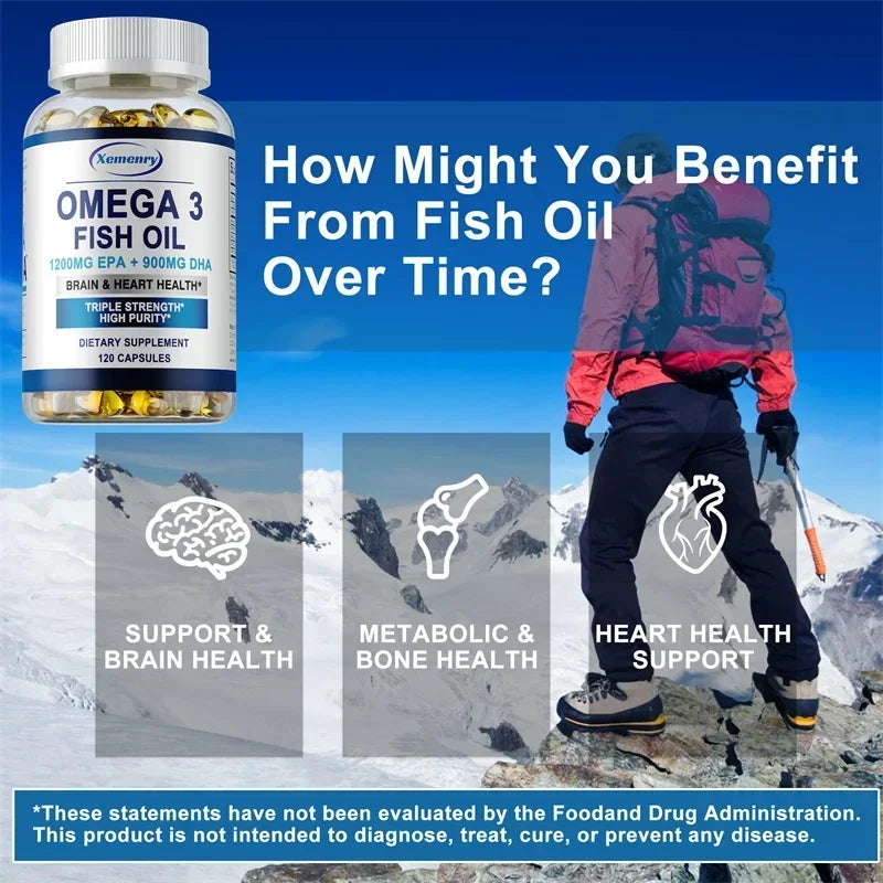 NLW Choice: Pslalae Premium Omega 3 Fish Oil Capsules (1000mg) – High-Potency EPA & DHA