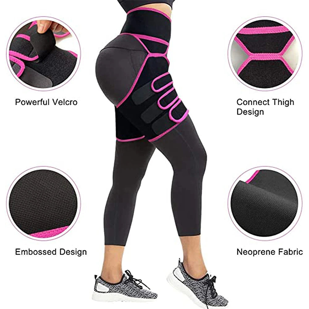 NLW 3-in-1 Waist Trainer & Thigh Trimmer – High-Waist Butt Lifting Sweat Belt