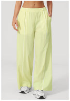 Loose Fit Contrasting Lines Sports Pants | Women's UV-Protection Yoga & Fitness Pants