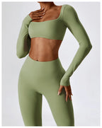NLW Elite Seamless 2-Piece Yoga Set – High-Performance Compressed Fitness Suit