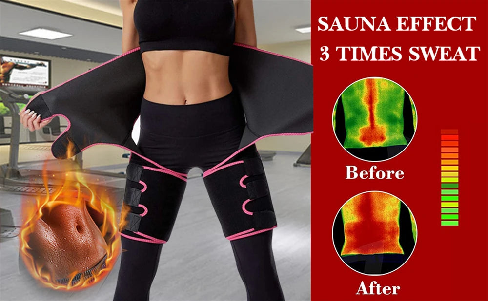 NLW 3-in-1 Waist Trainer & Thigh Trimmer – High-Waist Butt Lifting Sweat Belt