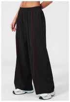 Loose Fit Contrasting Lines Sports Pants | Women's UV-Protection Yoga & Fitness Pants