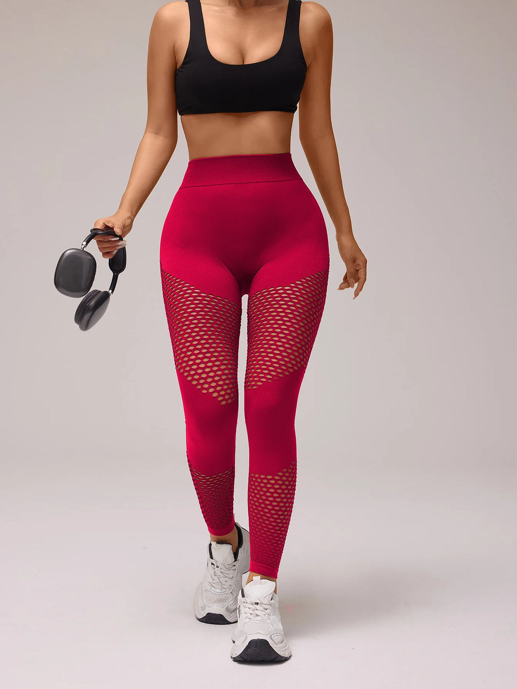 V-Back Hollow Out Scrunch Leggings – Seamless Booty-Lifting Fitness Tights