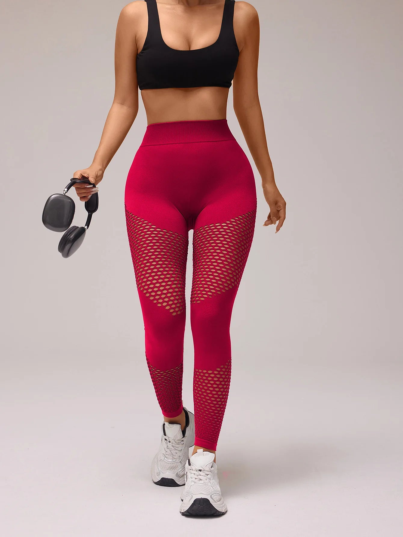 V-Back Hollow Out Scrunch Leggings – Seamless Booty-Lifting Fitness Tights
