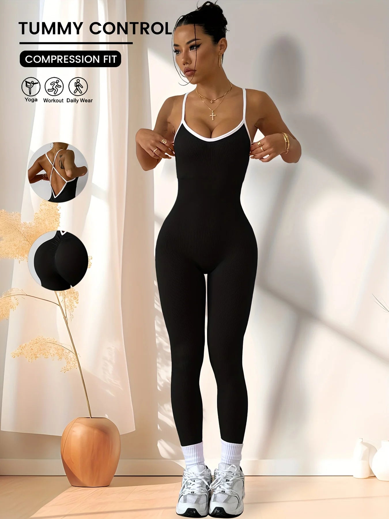 NLW Sleeveless Gym Bodysuit & Workout Romper