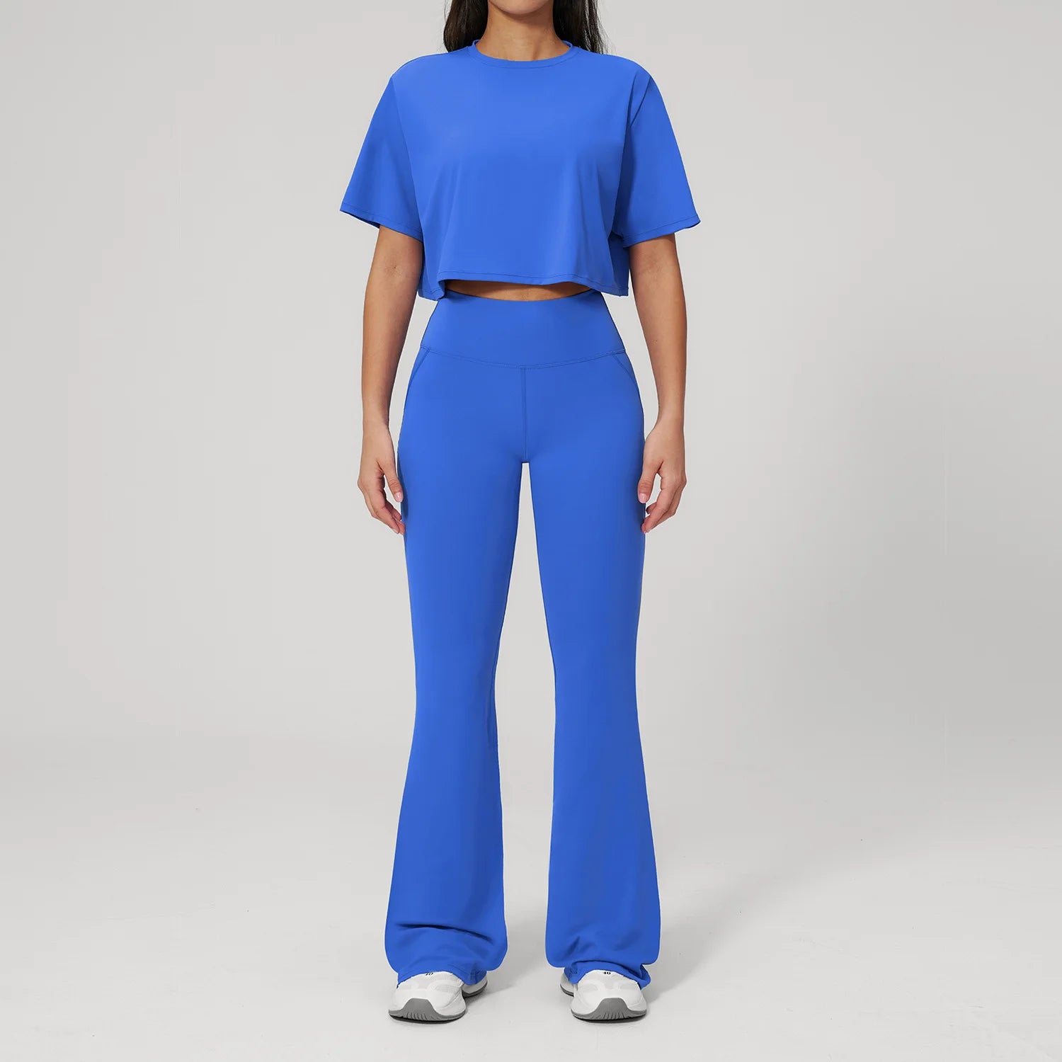NLW High-Elasticity Crop Top & Matching Gym Leggings