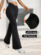 NLW V-Cross High-Waist Flare Leggings