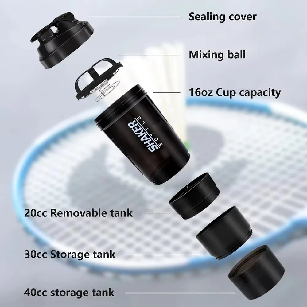 NLW 3 Layers Shaker Protein Bottle