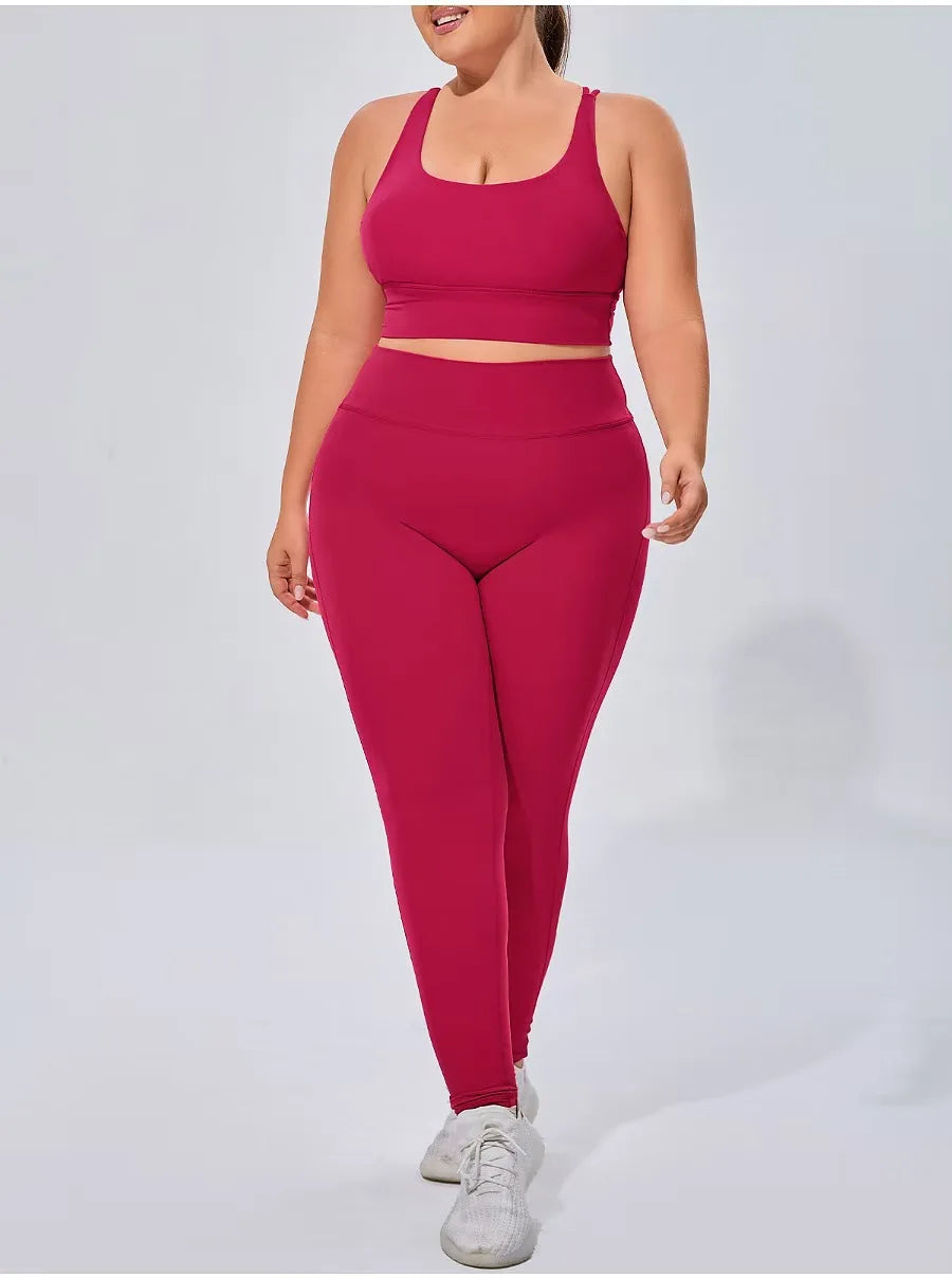 NLW Plus Seamless 2-Piece Fitness Set – High-Performance Quick-Dry Workout Suit