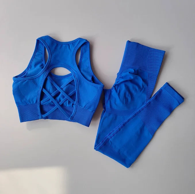 NLW Seamless Sculpt Yoga Set – Sleeveless Quick-Dry Premium Fitness Set