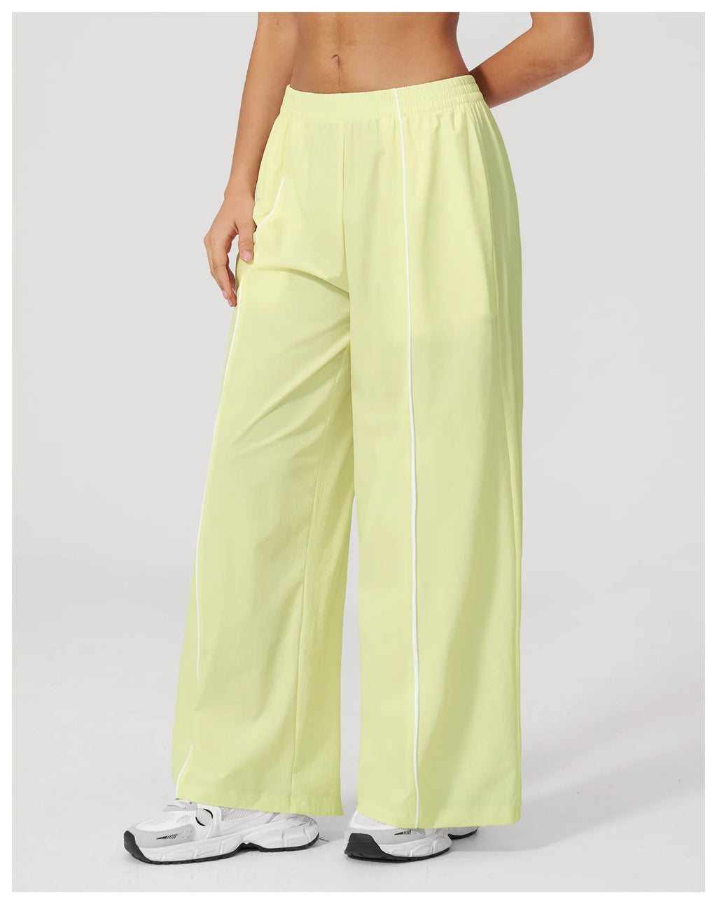 Loose Fit Contrasting Lines Sports Pants | Women's UV-Protection Yoga & Fitness Pants