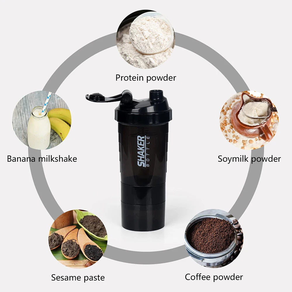 NLW 3 Layers Shaker Protein Bottle