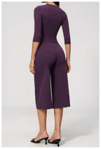 NLW Seamless Yoga Suit – 2-Piece Crop Sleeve & Capri Gym Set