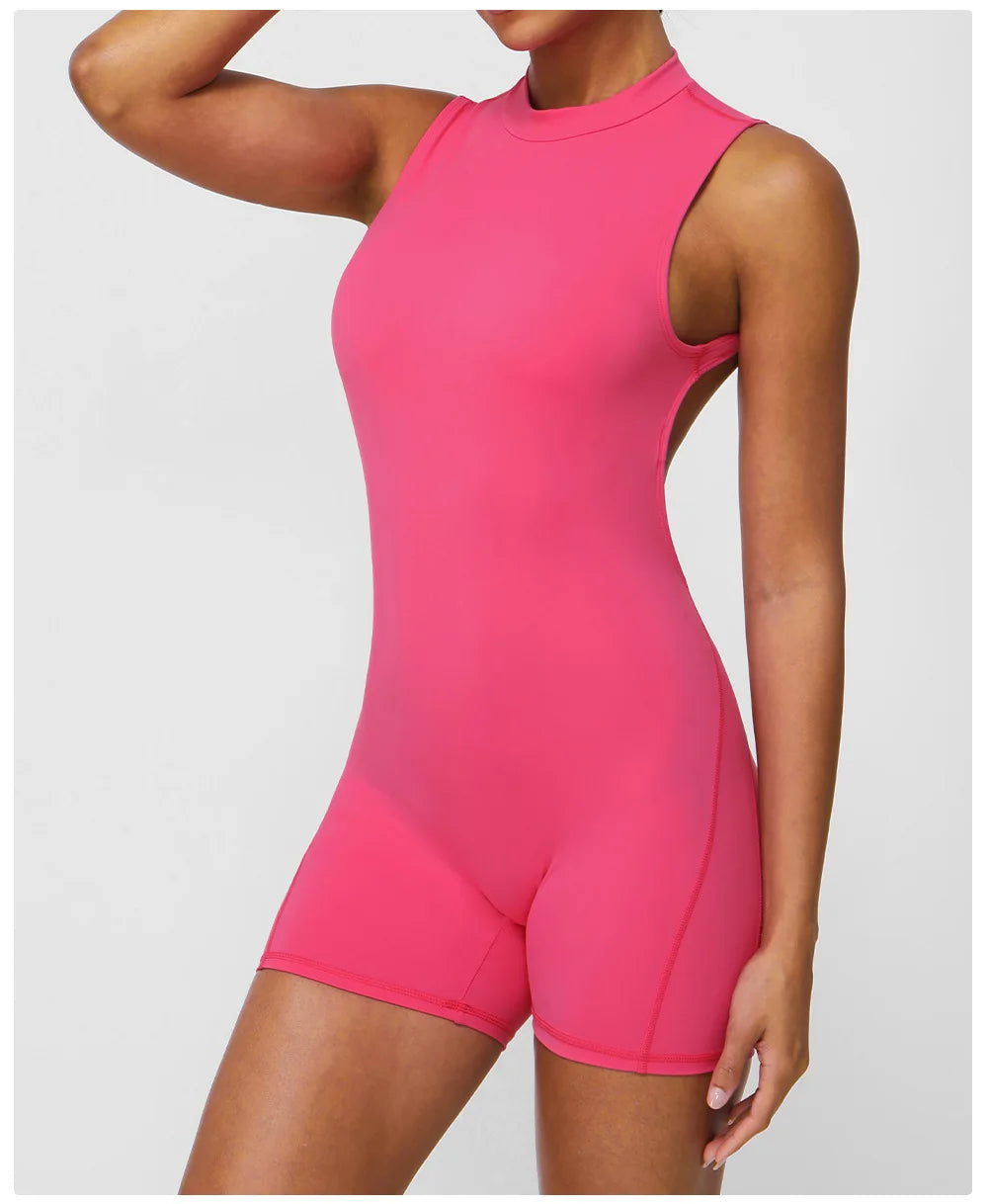 NLW Sexy V-Back One-Piece Yoga Jumpsuit