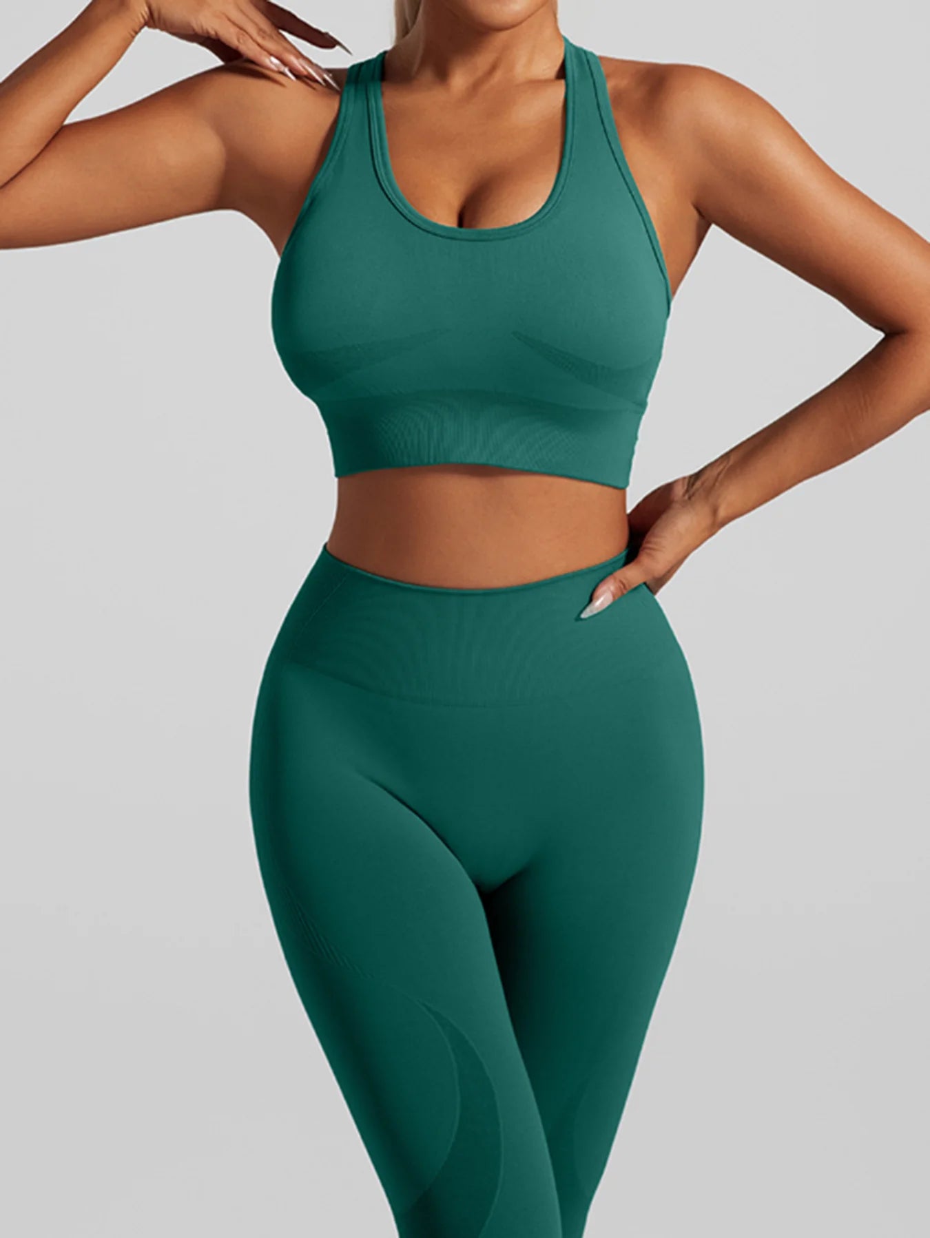NLW Seamless Sculpt Yoga Set – Sleeveless Quick-Dry Premium Fitness Set