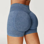 Sand Washed Seamless Yoga Shorts | High-Waist Butt-Lift Workout Shorts