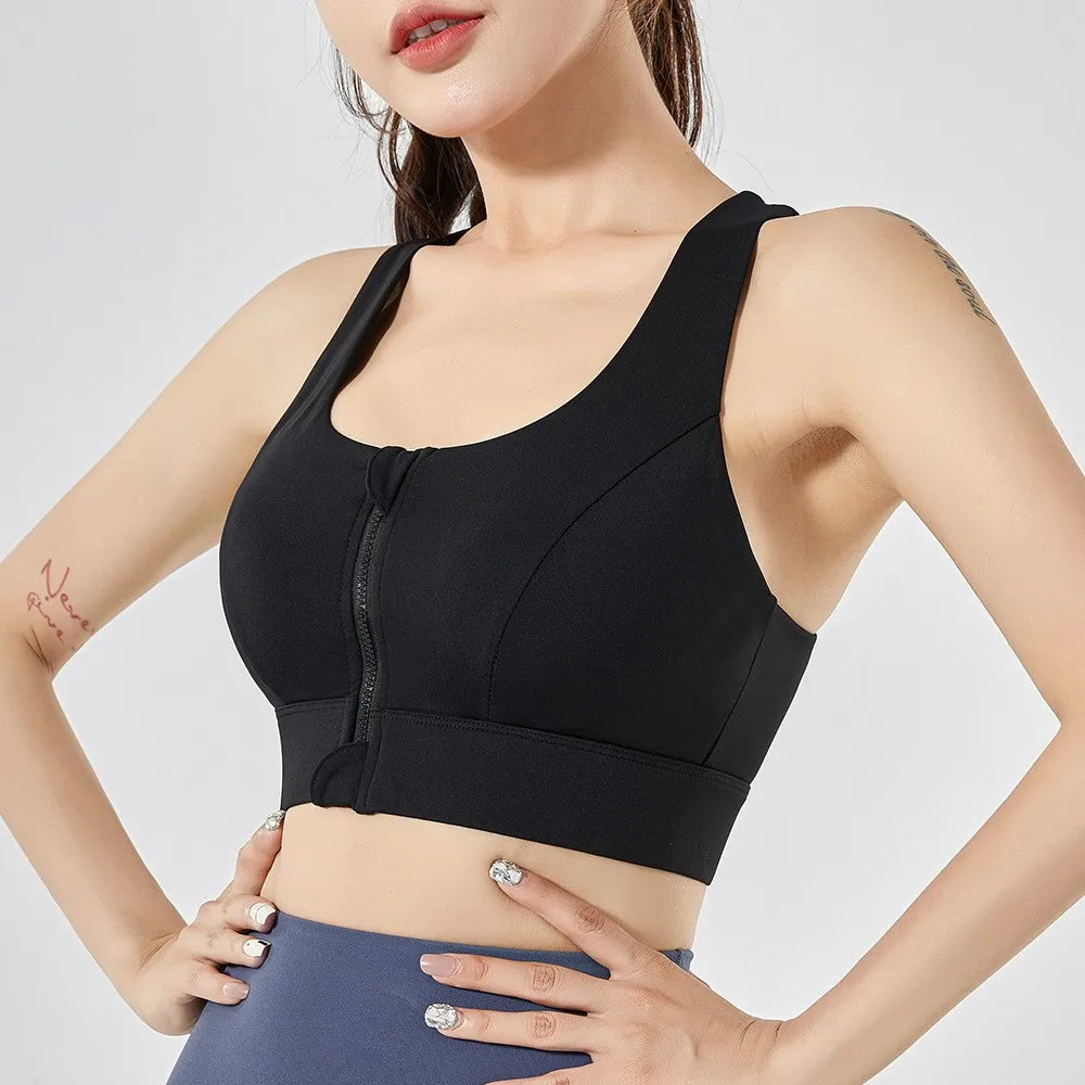 NLW High Impact Front Zipper Sports Bra
