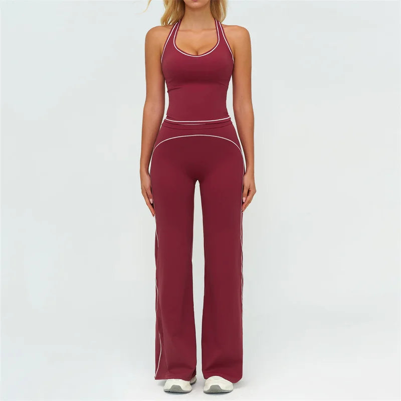 NLW Buttery-Soft V-Back Yoga Set - 2-Piece