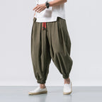 NLW Men’s Oversized Cotton-Linen Wide-Leg Pants