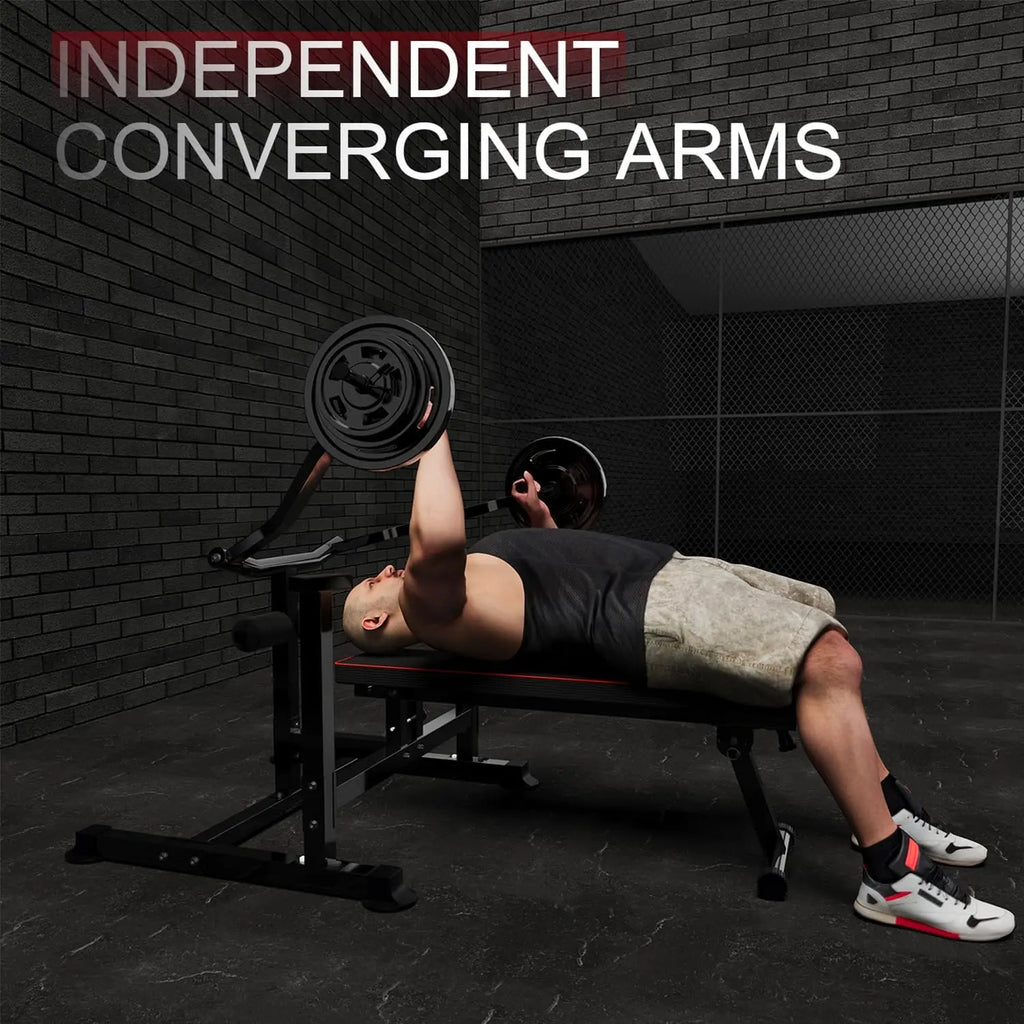 NLW 4-in-1 Foldable Home Gym Strength Station with Leg Developer & Chest Press Levers