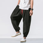 NLW Men’s Oversized Cotton-Linen Wide-Leg Pants