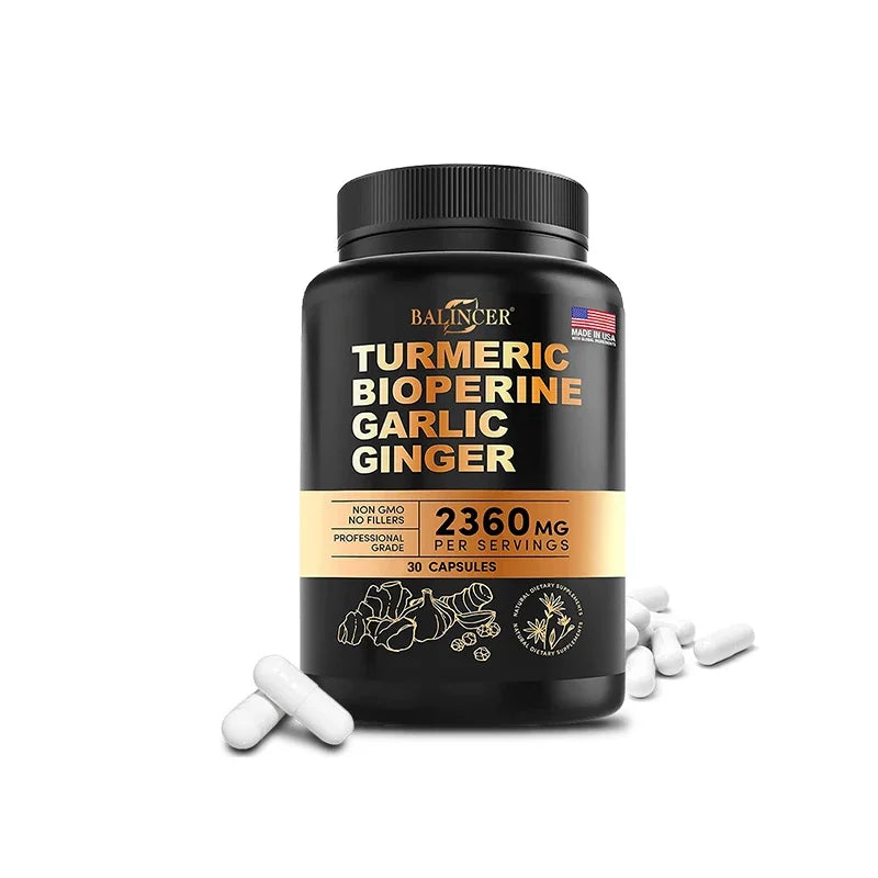 NLW Balincer Turmeric Curcumin with Ginger & Black Pepper – Joint Support & Anti-Inflammatory | 30/60/120 Capsules