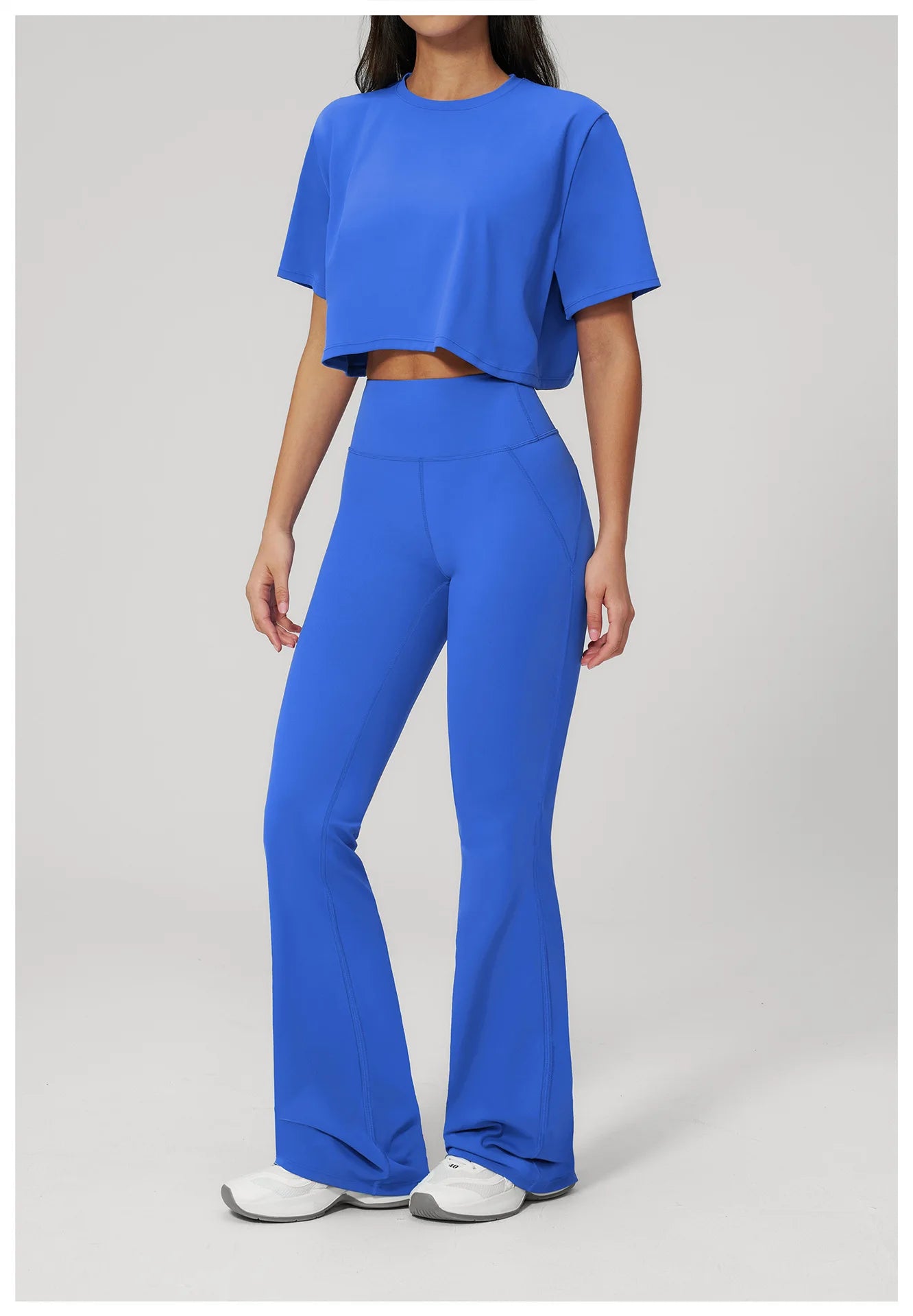 NLW High-Elasticity Crop Top & Matching Gym Leggings