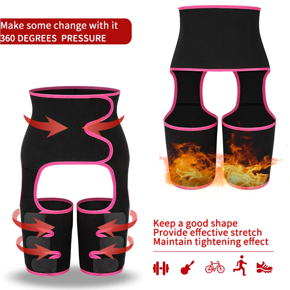 NLW 3-in-1 Waist Trainer & Thigh Trimmer – High-Waist Butt Lifting Sweat Belt