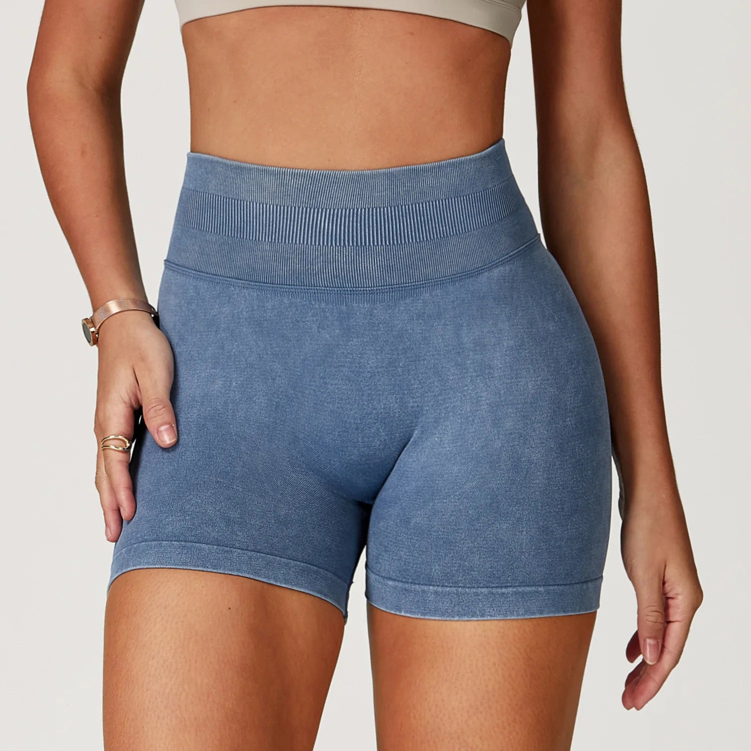 Sand Washed Seamless Yoga Shorts | High-Waist Butt-Lift Workout Shorts