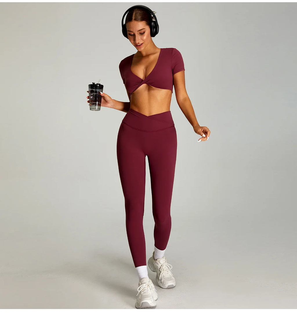 Sexy Short-Sleeve Workout & Yoga Tee