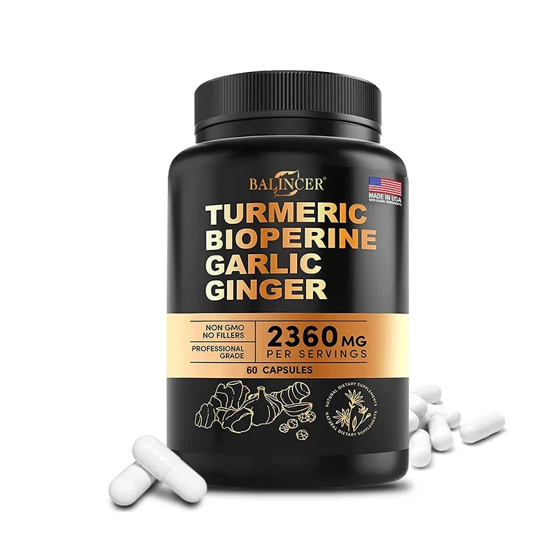 NLW Balincer Turmeric Curcumin with Ginger & Black Pepper – Joint Support & Anti-Inflammatory | 30/60/120 Capsules