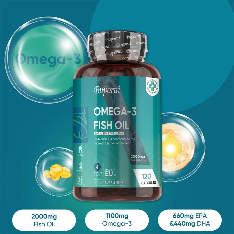 NLW Choice: Pslalae Ultra-Potency Omega 3 Fish Oil (2000mg) – High EPA & DHA for Brain, Vision & Heart Health