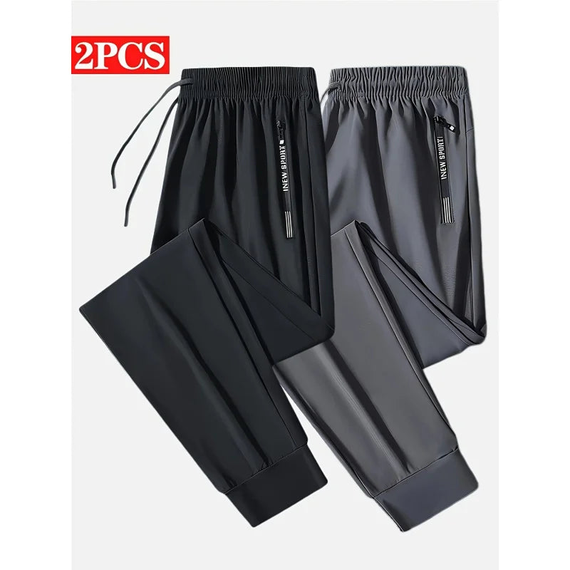 NLW 2-Pack Unisex Sports High Stretch Jogging Pants