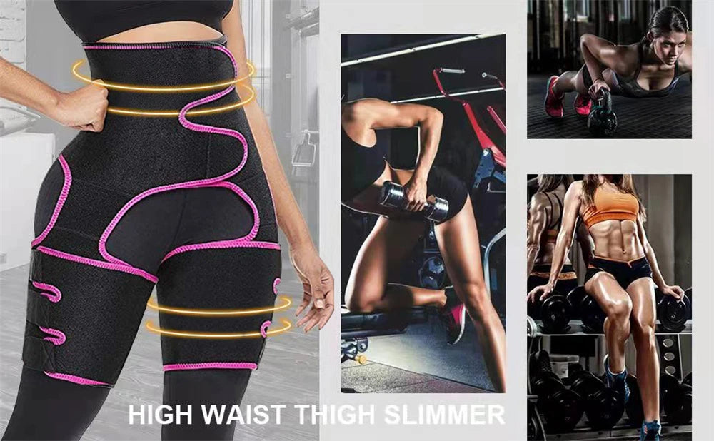 NLW 3-in-1 Waist Trainer & Thigh Trimmer – High-Waist Butt Lifting Sweat Belt
