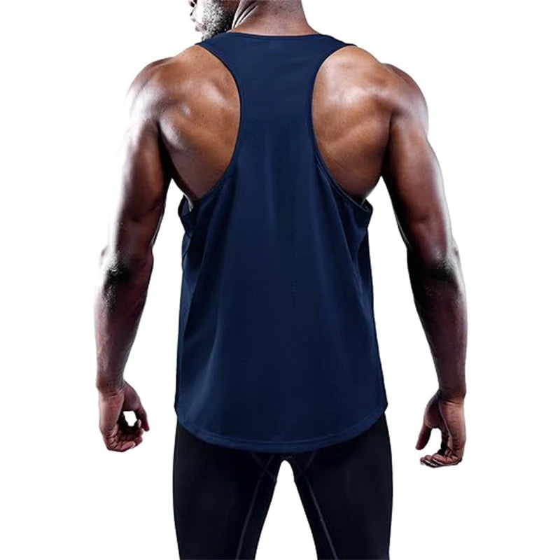 NLW Slim-Fit Quick-Dry Gym Vest – Modern Square-Collar Bodybuilding Training Tank Top