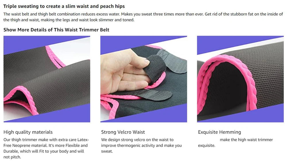 NLW 3-in-1 Waist Trainer & Thigh Trimmer – High-Waist Butt Lifting Sweat Belt