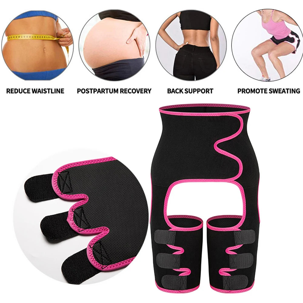 NLW 3-in-1 Waist Trainer & Thigh Trimmer – High-Waist Butt Lifting Sweat Belt