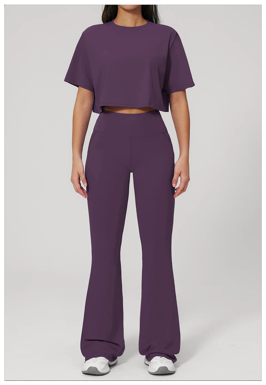 NLW High-Elasticity Crop Top & Matching Gym Leggings