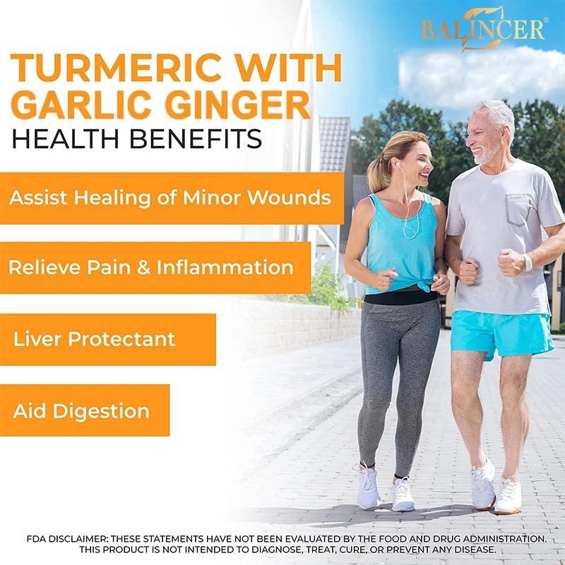 NLW Balincer Turmeric Curcumin with Ginger & Black Pepper – Joint Support & Anti-Inflammatory | 30/60/120 Capsules