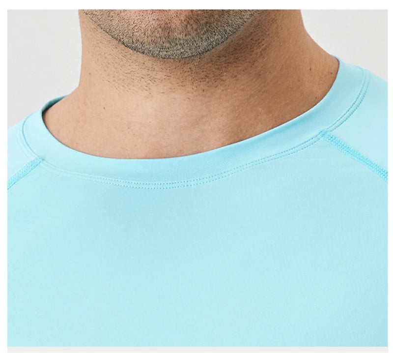 NLW Men Performance UPF 50+ Long Sleeve Shirt – Stretchy Quick-Dry Training Tee