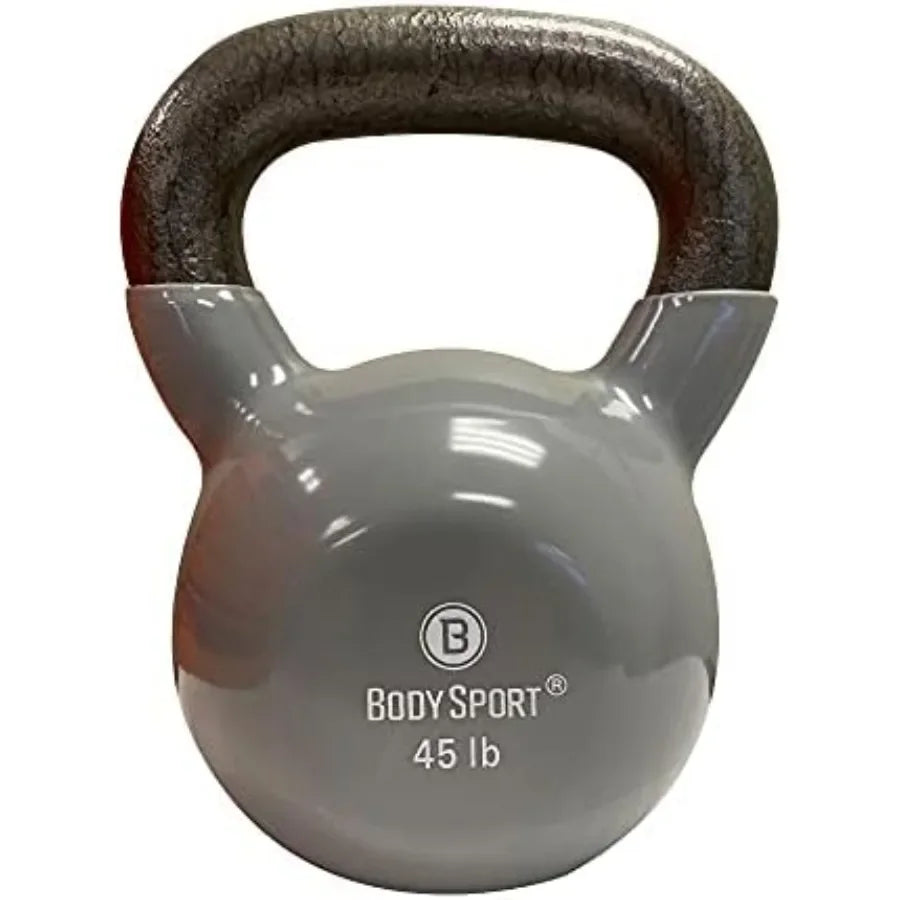 NLW Premium Cast Iron Vinyl-Coated Kettlebell – Floor-Protecting Home Arm & Core Trainer